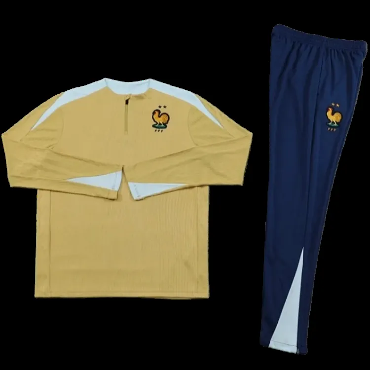 2425 France golden Training suit set Player version