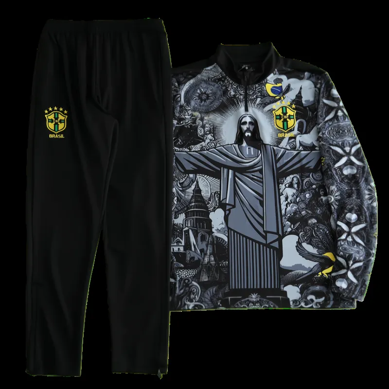2425 Brazil Jesus Training suit set