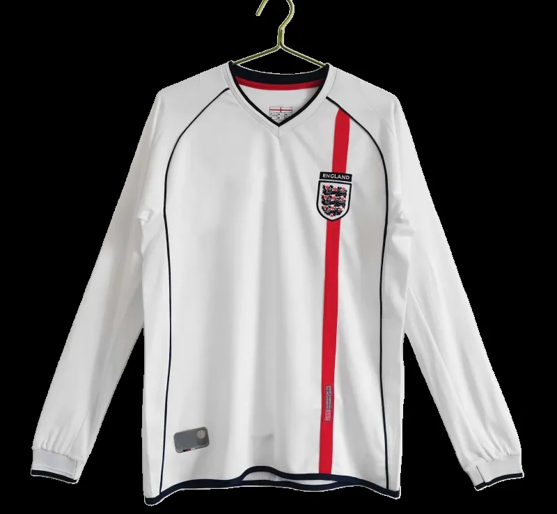 2002 season England home Long sleeved retro Fan version