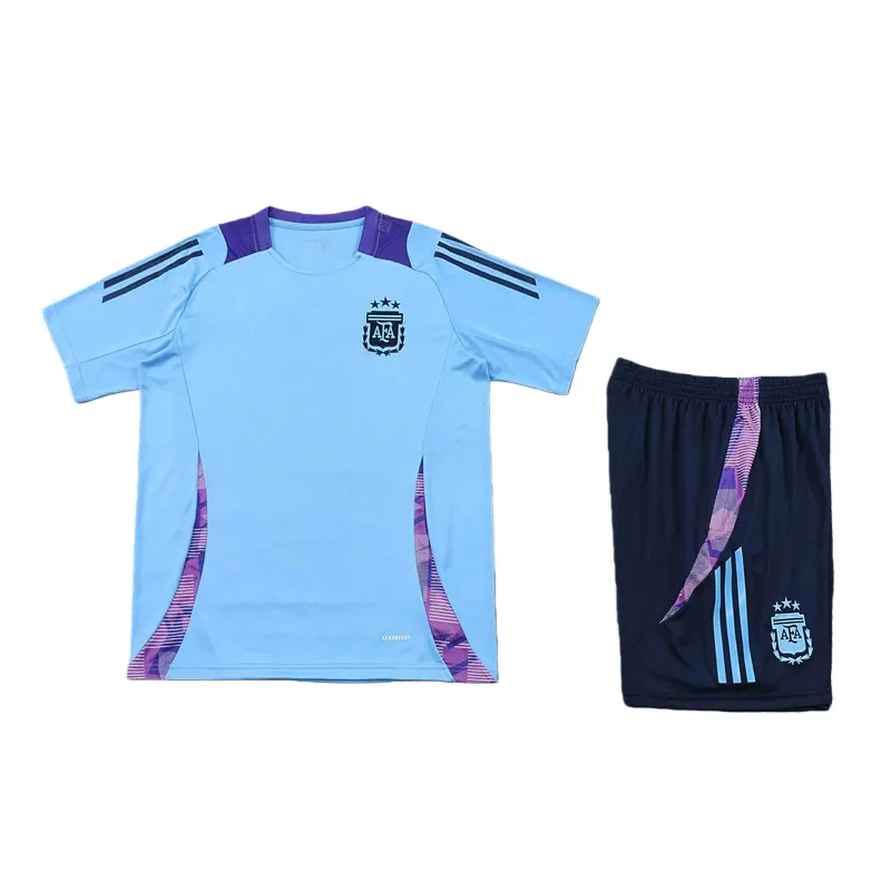 2425 Argentina Training clothes suit Short sleeve Fan version