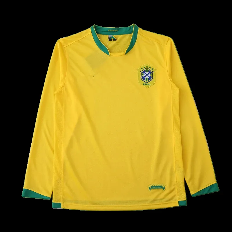 2006 season Brazil home Long sleeved retro Fan version