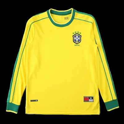 1998 season Brazil home Long sleeved retro Fan version