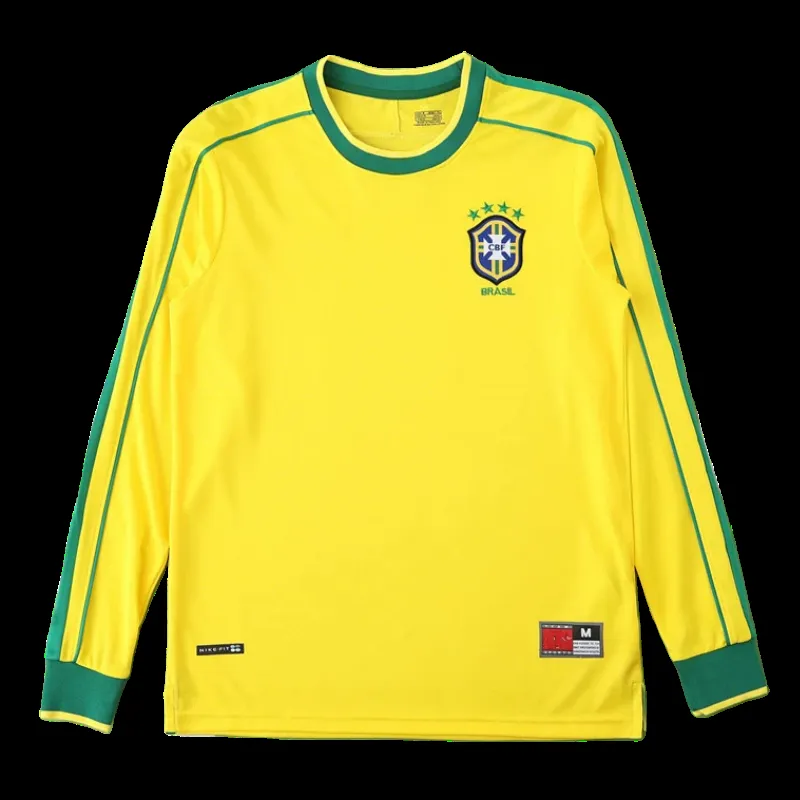 1998 season Brazil home Long sleeved retro Fan version