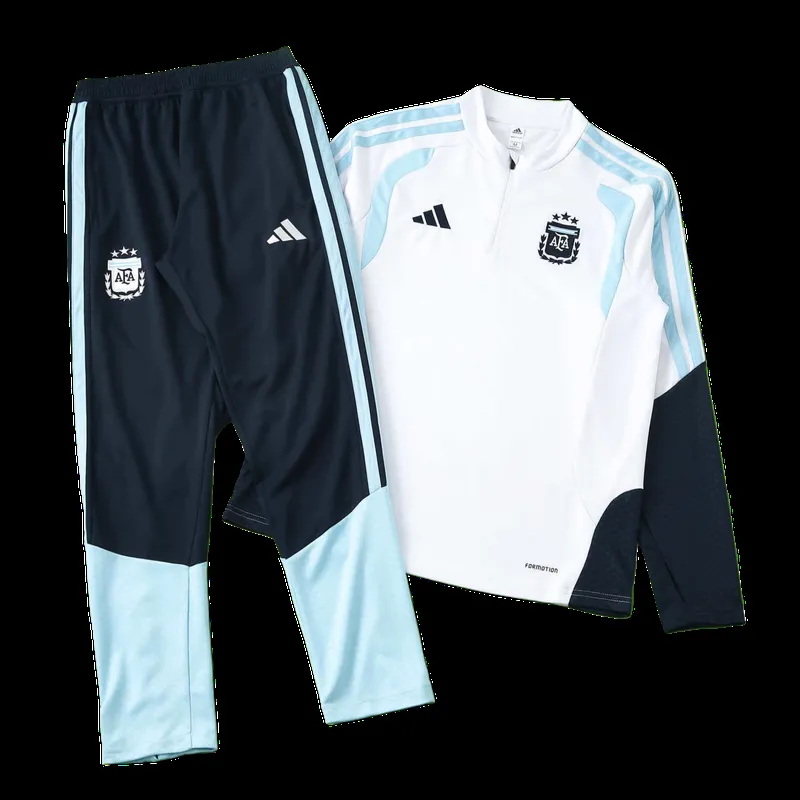 2026 FIFA World Cup Argentina White Half zip training suit set